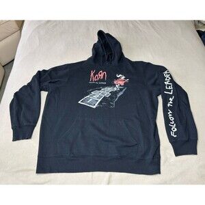 Korn Hoodie Follow The Leader Album Art Band Sweatshirt Metal Size XL